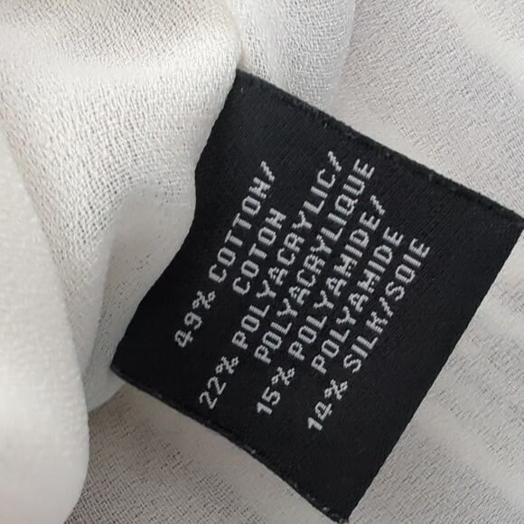 Lafayette 148 New York Top Womens 12 Textured Neutral Knit Silk Cotton Blouse - Picture 4 of 6